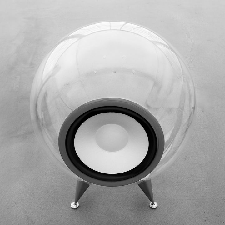 Jetstream Loudspeaker System by Ferguson Hill Studios — a hand-built British hi-fi masterpiece combining sculptural acrylic horn speakers, spherical bass units, and a precision amplifier. Transparent, powerful, and acoustically pure in both form and performance.