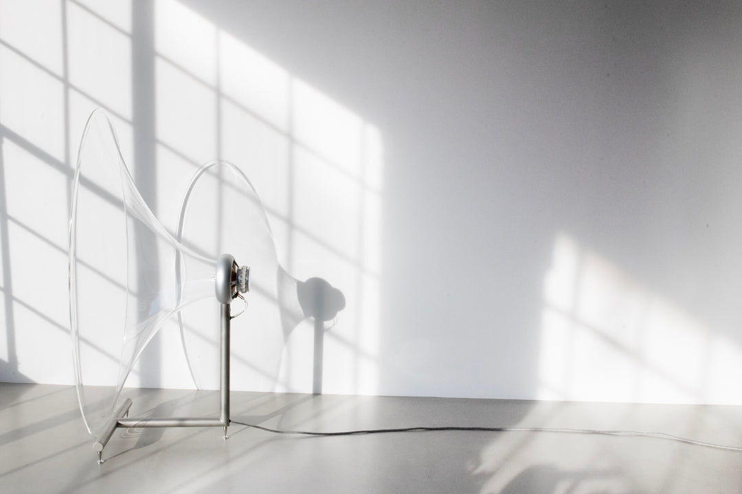 Jetstream Loudspeaker System by Ferguson Hill Studios — a hand-built British hi-fi masterpiece combining sculptural acrylic horn speakers, spherical bass units, and a precision amplifier. Transparent, powerful, and acoustically pure in both form and performance.