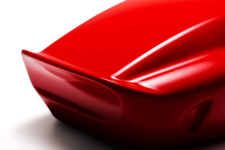 ‘Ferrari 250 GTO’ by Sreeni Gandra, a limited-edition contemporary automotive sculpture from the Forme di Velocità series, inspired by the iconic Ferrari 250 GTO designed by Sergio Scaglietti. Presented in a striking high-gloss Rosso Corsa red finish, the sculpture captures the car's flowing aerodynamic silhouette, elongated bonnet, sculpted wheel arches, distinctive triple front air intakes and elegant fastback roofline. Its smooth, minimalist surfaces celebrate the pure form and timeless character of one 