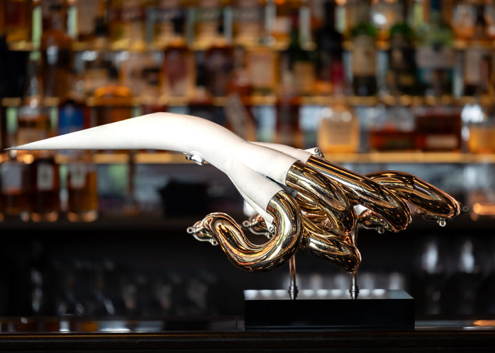 EDDIE JORDAN: 2001 JORDAN EJ11 V10 EXHAUST SCULPTURE | FULLY GOLD PLATED (One-Off)