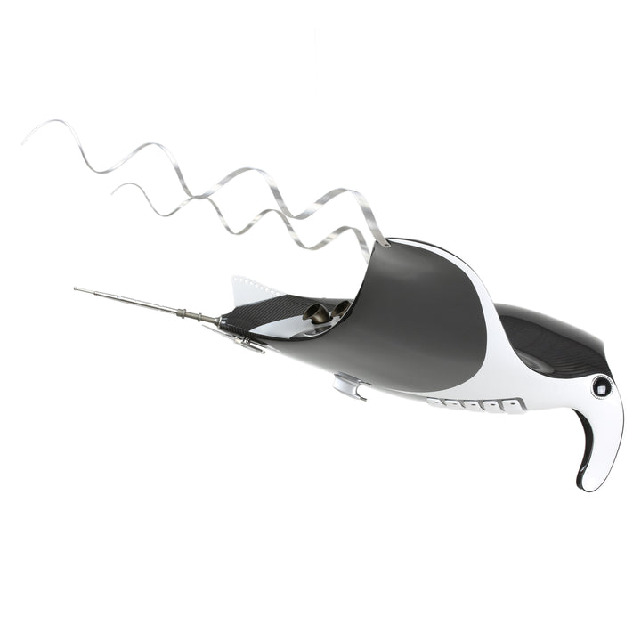 Alastair Gibson CarbonArt45 carbon fibre manta ray sculpture with aluminium fins and Formula One components, suspended contemporary design