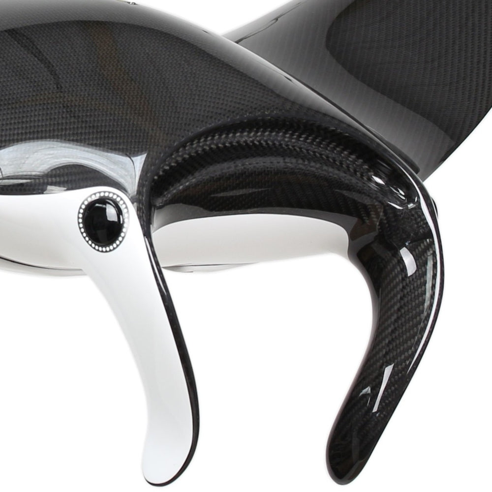 Alastair Gibson CarbonArt45 carbon fibre manta ray sculpture with aluminium fins and Formula One components, suspended contemporary design