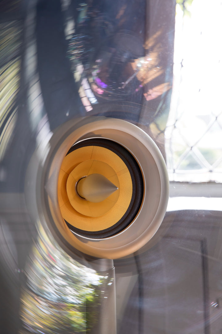 Jetstream Loudspeaker System by Ferguson Hill Studios — a hand-built British hi-fi masterpiece combining sculptural acrylic horn speakers, spherical bass units, and a precision amplifier. Transparent, powerful, and acoustically pure in both form and performance.