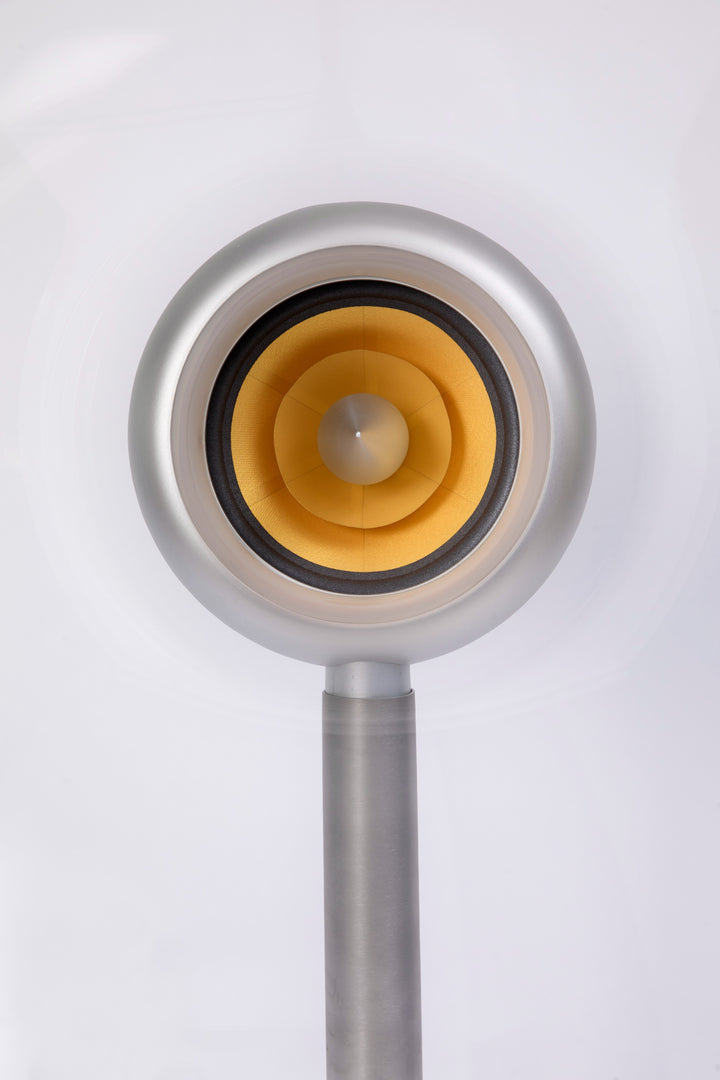 Jetstream Loudspeaker System by Ferguson Hill Studios — a hand-built British hi-fi masterpiece combining sculptural acrylic horn speakers, spherical bass units, and a precision amplifier. Transparent, powerful, and acoustically pure in both form and performance.