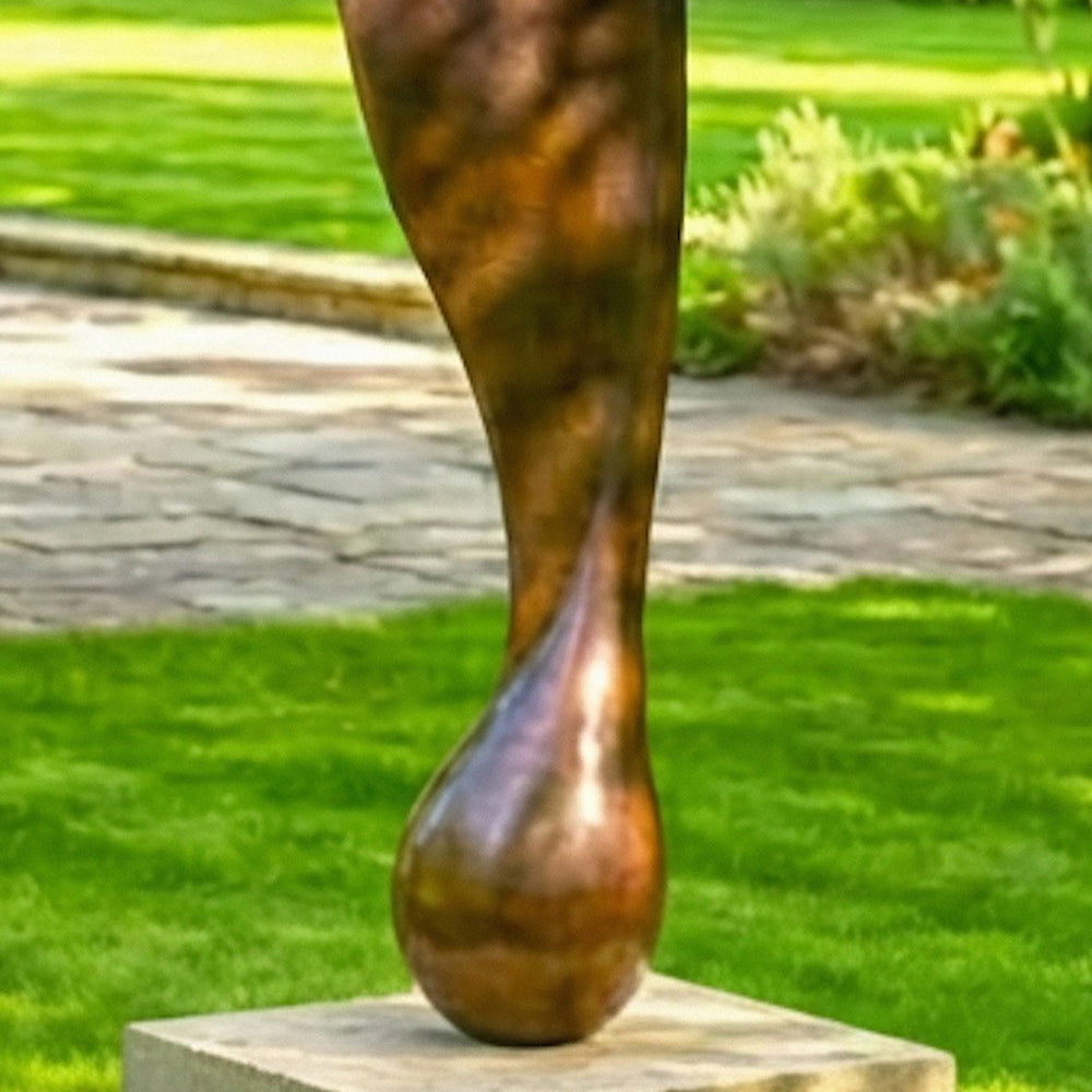 Patinated bronze Sycamore Seed sculpture by James Parker, with an elongated wing-like form, subtle torsion and a sense of suspended movement.