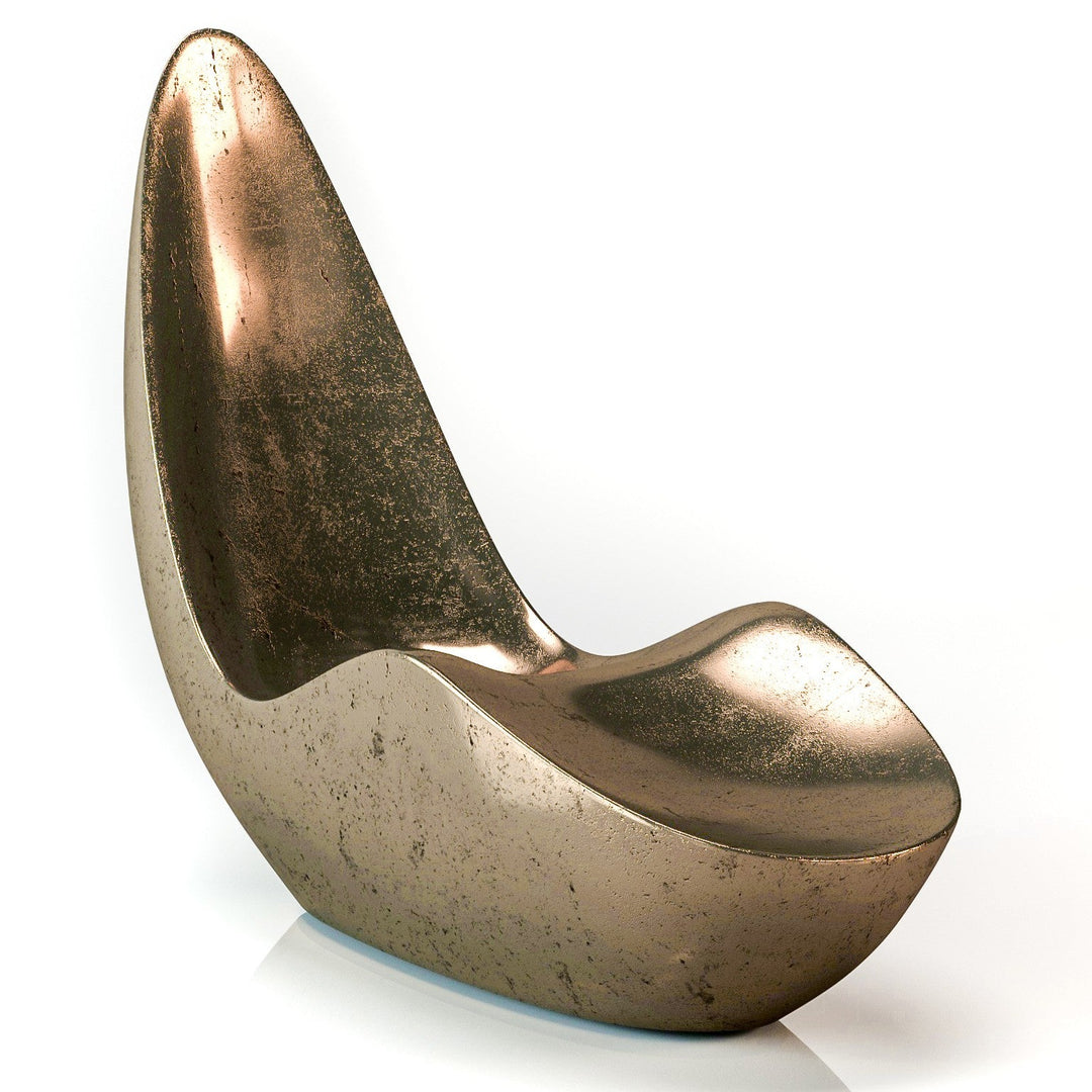 “Caillou Chaise – Liquid Metal” by Ben Rousseau – a sculptural chaise finished in molten bronze-effect liquid metal, hand-shaped in composite. A sleek fusion of art, engineering, and contemporary design that transforms seating into sculpture.

