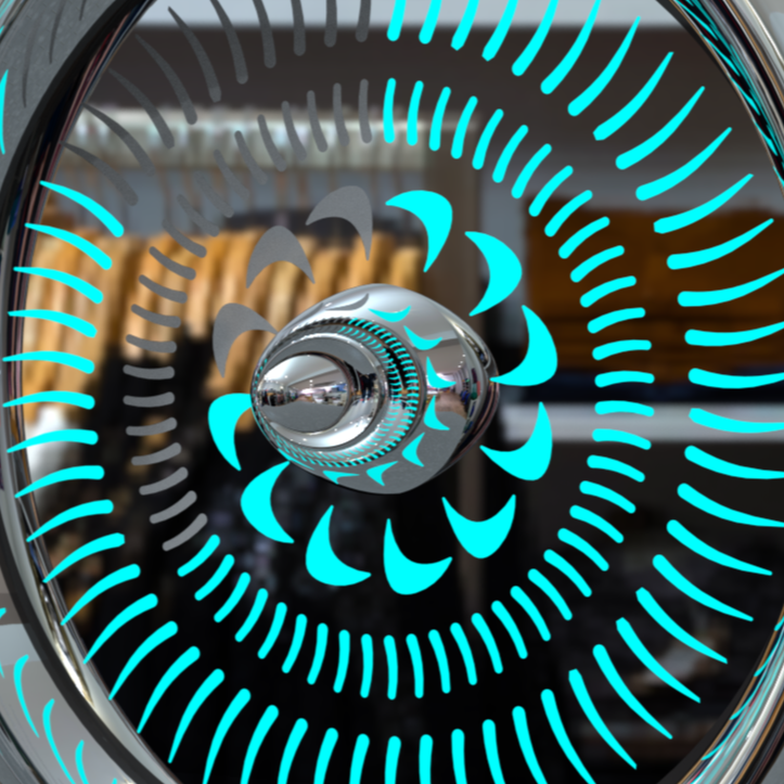 “Hawker Jet” by Ben Rousseau – a one-of-one illuminated wall timepiece created from a genuine aluminium Hawker jet engine intake with mirrored glass and LEDs. A fusion of aviation heritage, engineering, and contemporary art.

