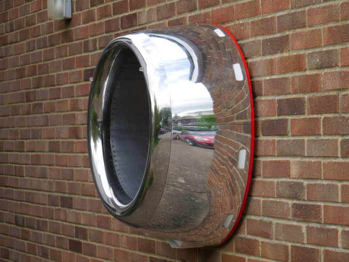 “Hawker Jet” by Ben Rousseau – a one-of-one illuminated wall timepiece created from a genuine aluminium Hawker jet engine intake with mirrored glass and LEDs. A fusion of aviation heritage, engineering, and contemporary art.

