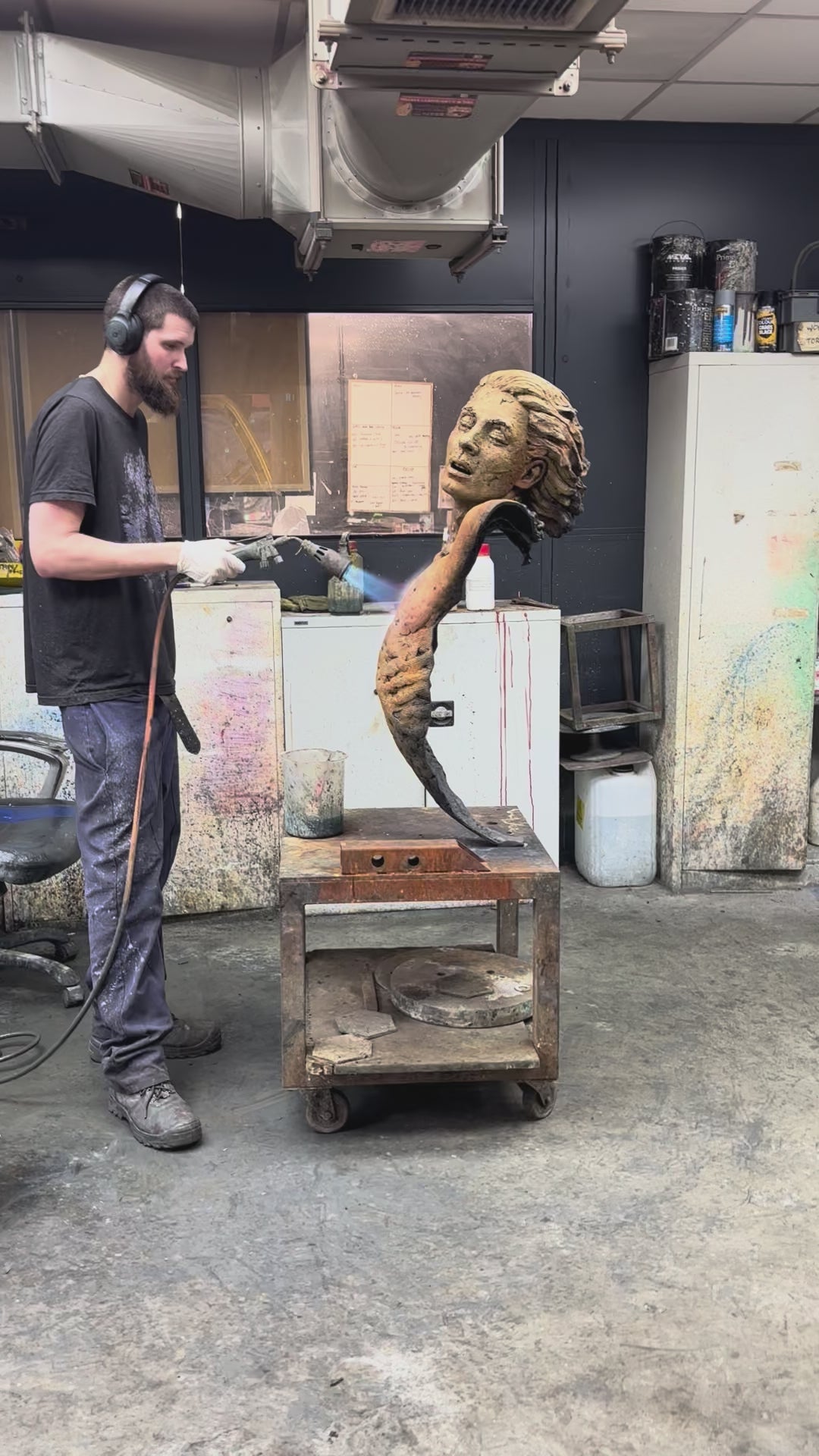 Video of Nicola Goddens Bliss Icarus bronze sculpture being created